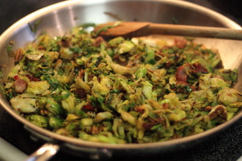 Brussel Sprouts with Bacon and Pecans
